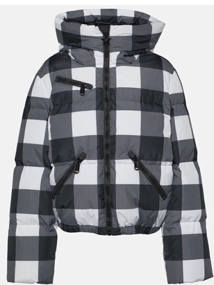 Goldbergh Cabin Checked Ski Jacket Waterproof Nwt Us 4 Black White Flannel Print
